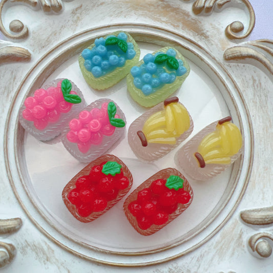 デコパーツ カゴ入りフルーツ 8個セット