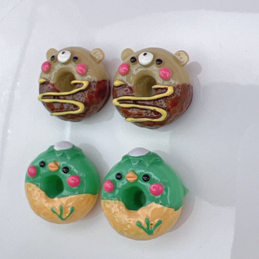 デコパーツ くまちゃん カッパちゃん ドーナツ 4個セット