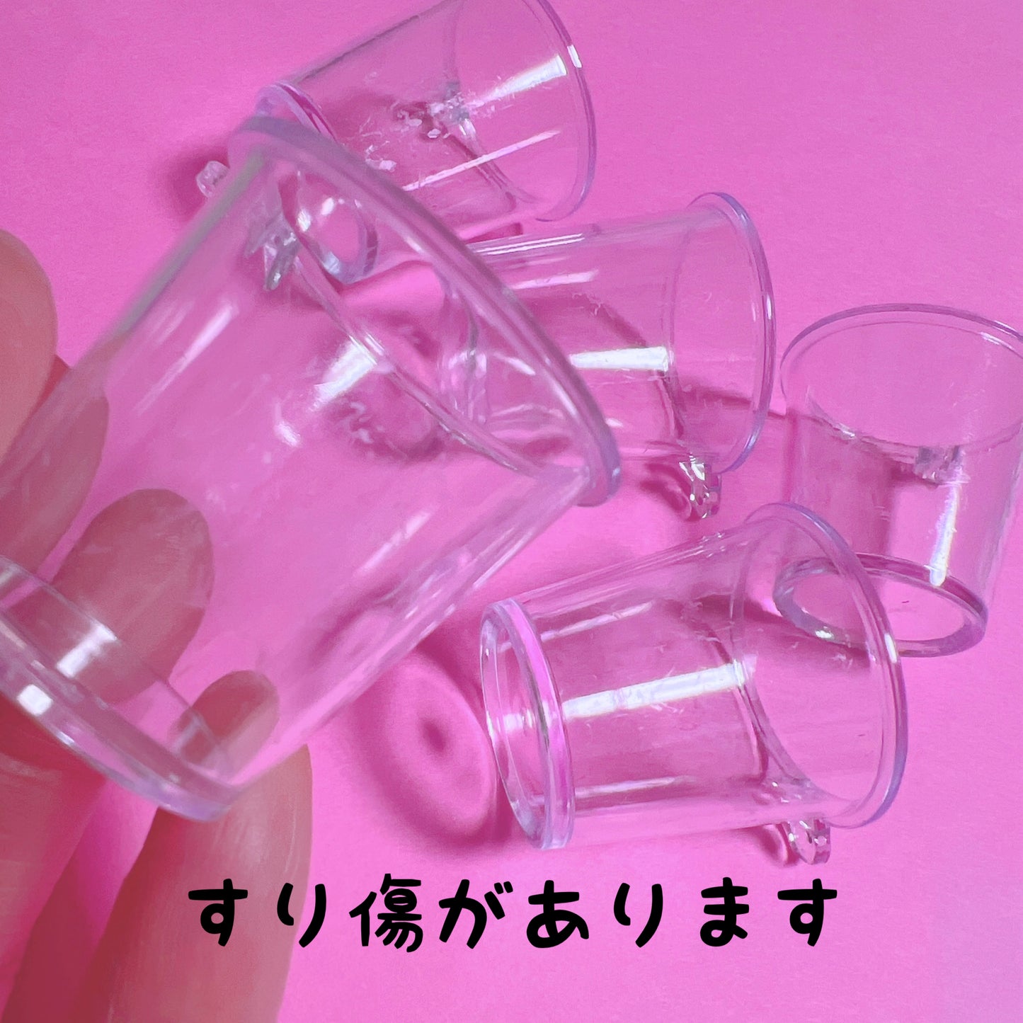 カプセルカップチャーム (②のフック付き) 30個セット プラカップ キーホルダー ワークショップにもオススメです♡