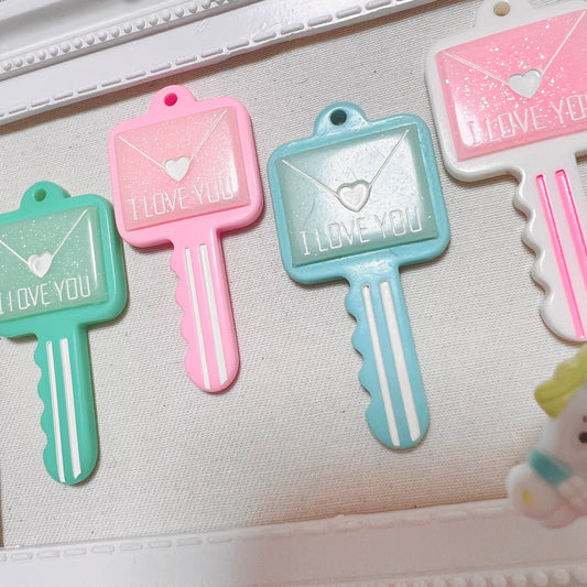ラブレター型 鍵チャーム 4個セット