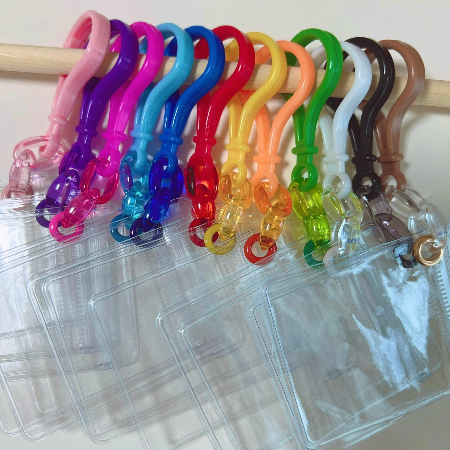 NO.213B キャンディバッグキーホルダーセット クリア 濃い色 2連チェーン