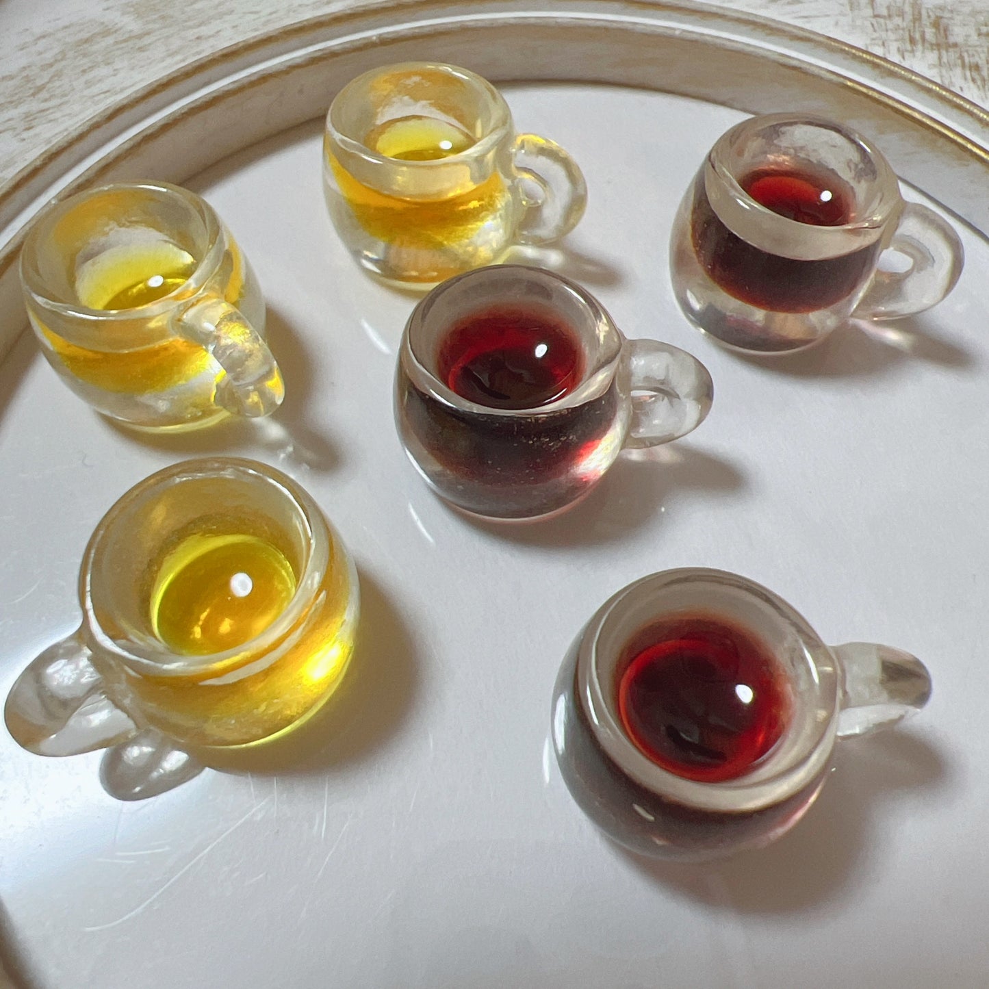 コーヒー と 紅茶 6個セット デコパーツ キーホルダー ドリンク 材料