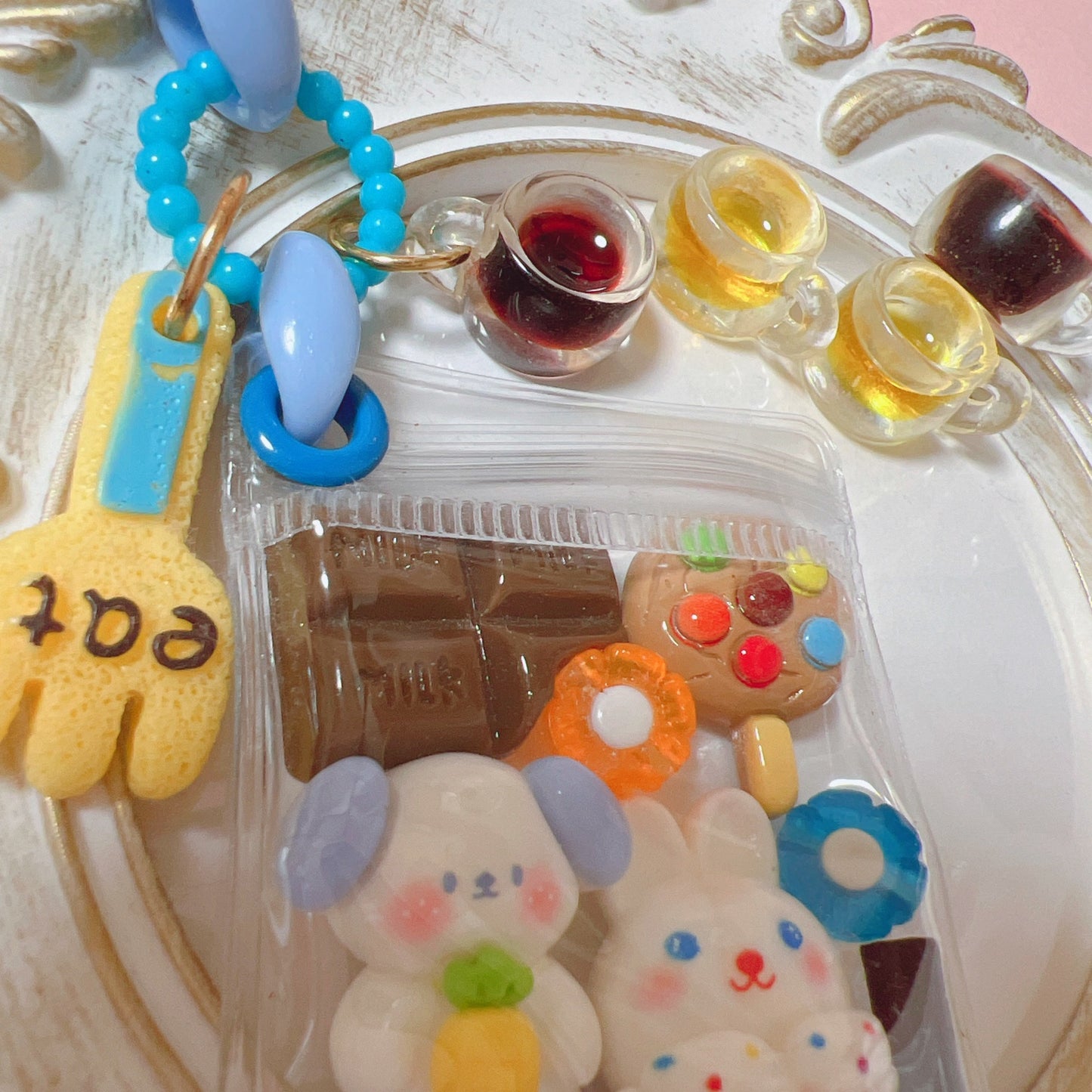 コーヒー と 紅茶 6個セット デコパーツ キーホルダー ドリンク 材料