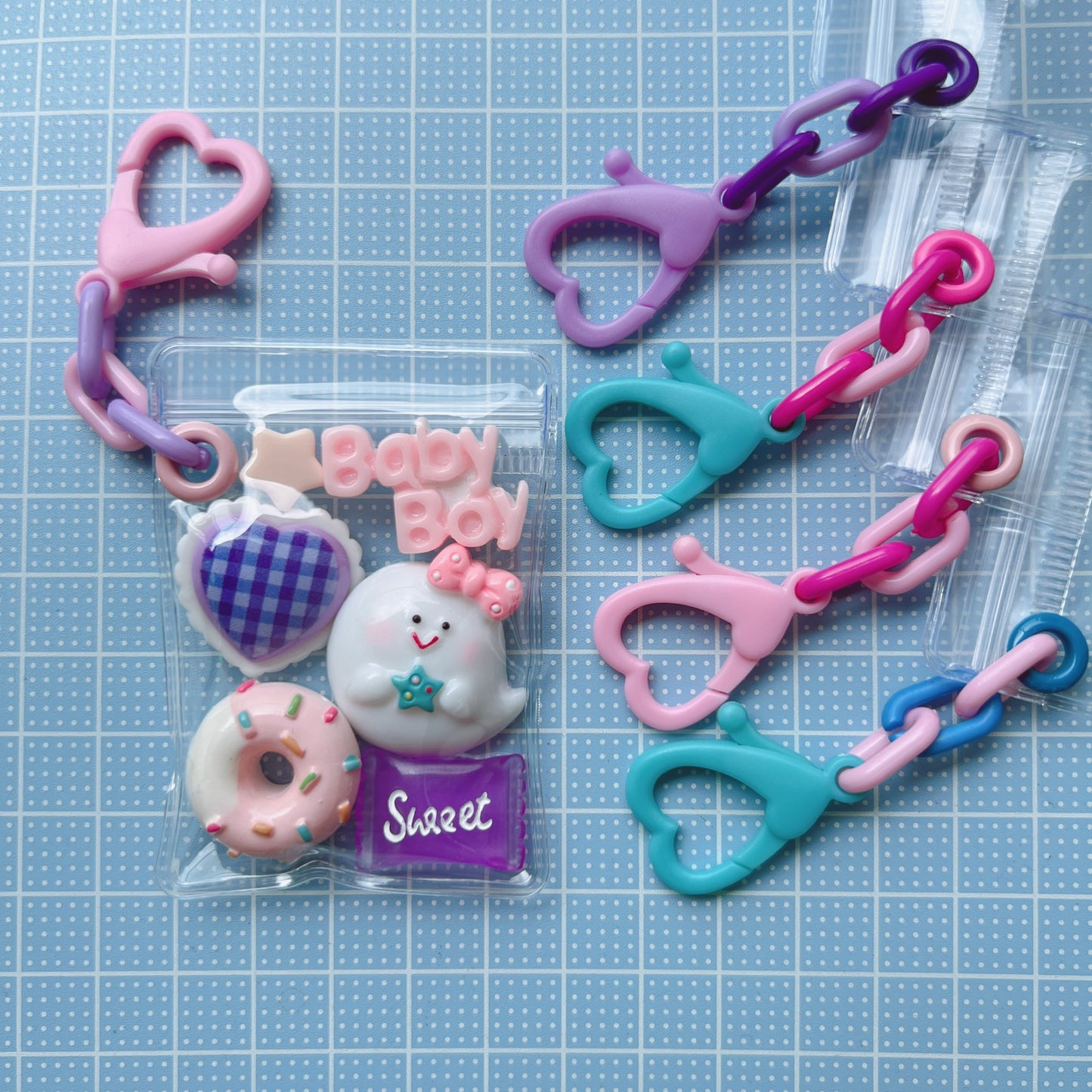 No.237 ハートフック キャンディバッグ キーホルダー セット ゆめかわ