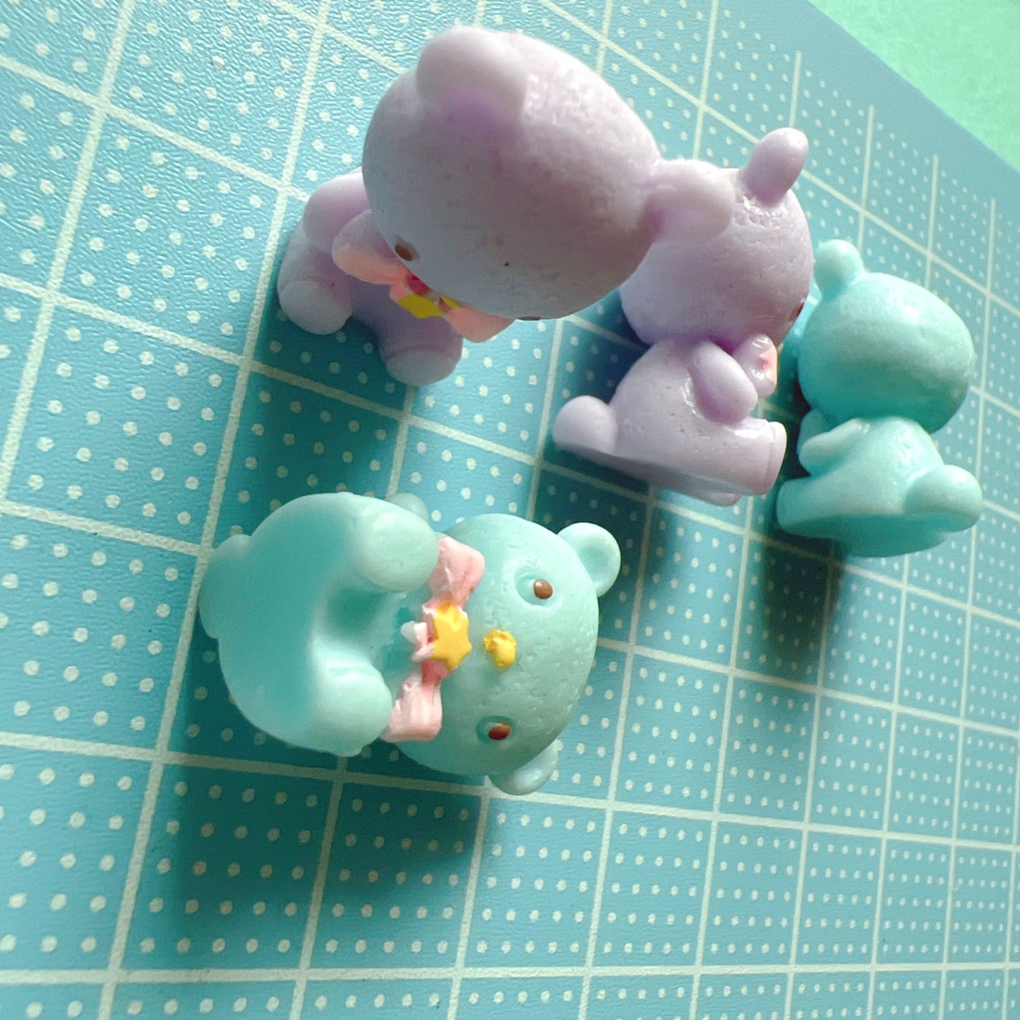 デコパーツ リボン くまちゃん 4個セット ゆめかわ