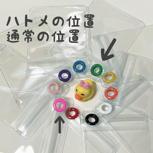 キャンディバッグ カラー ハトメ付き 袋 5×7cm 100枚セット ビニール