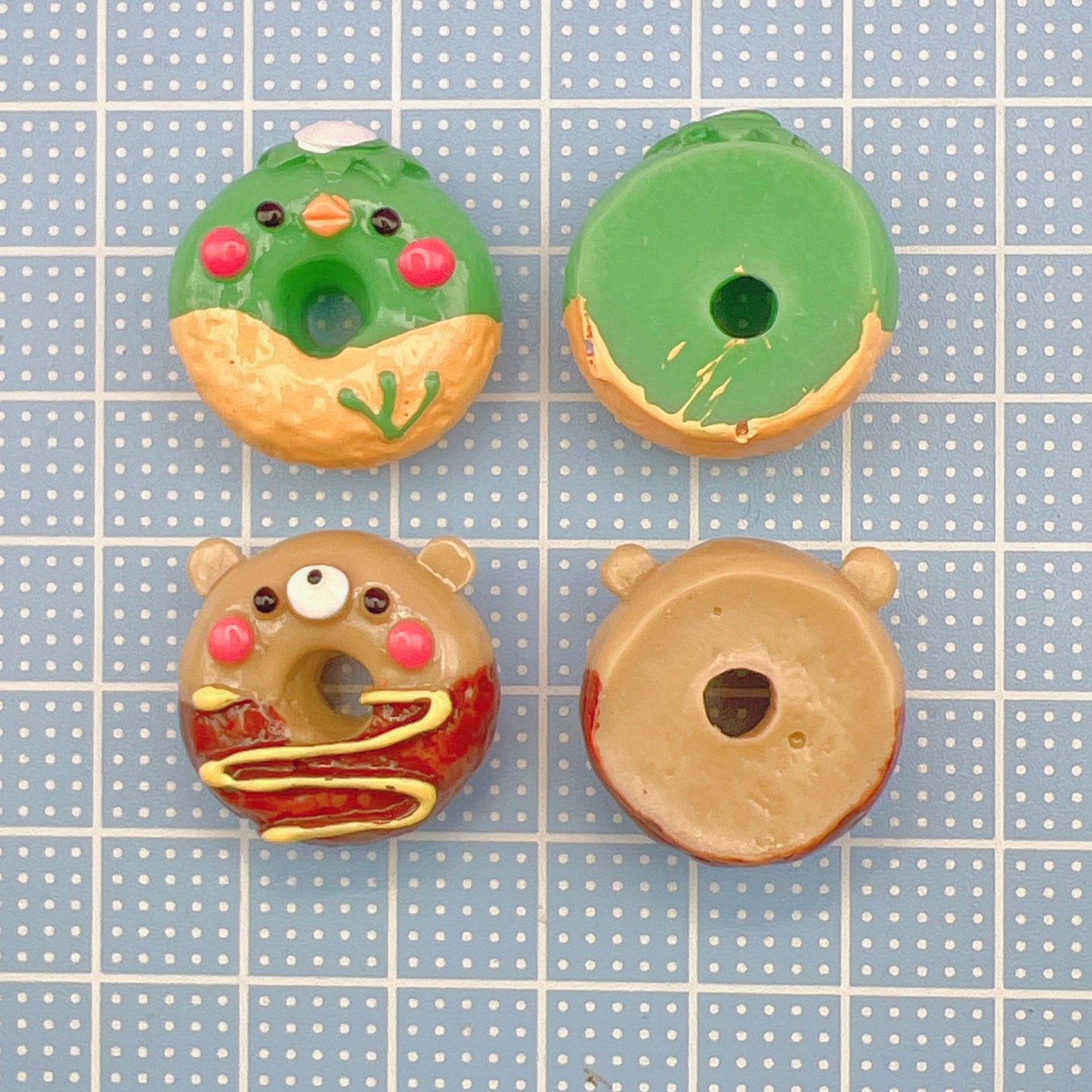 デコパーツ くまちゃん カッパちゃん ドーナツ 4個セット