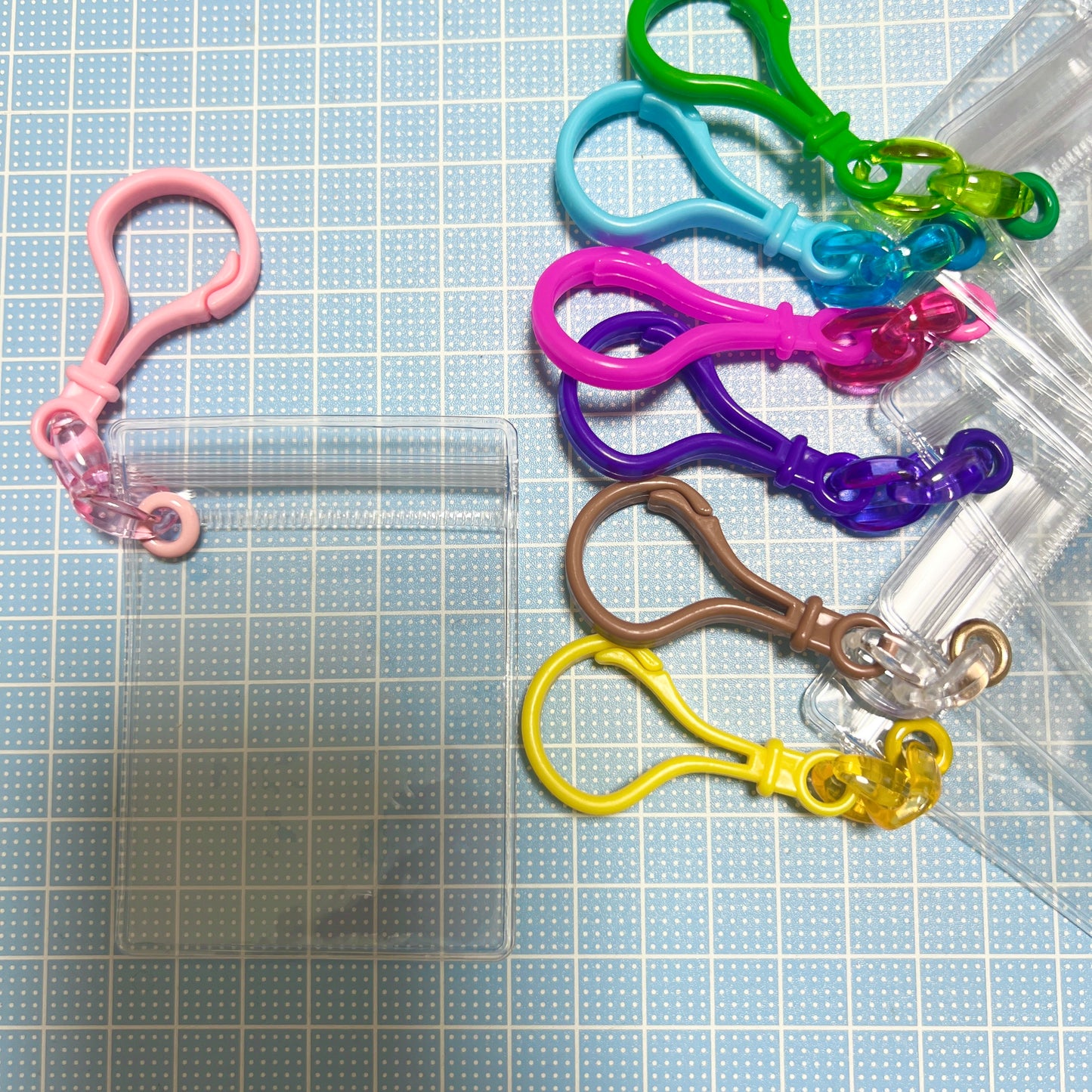 NO.213B キャンディバッグキーホルダーセット クリア 濃い色 2連チェーン