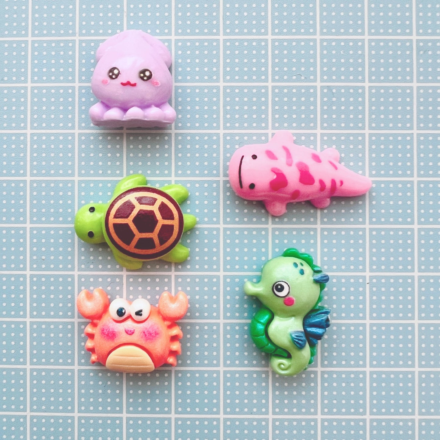 デコパーツ|かわいい生き物 8個セット