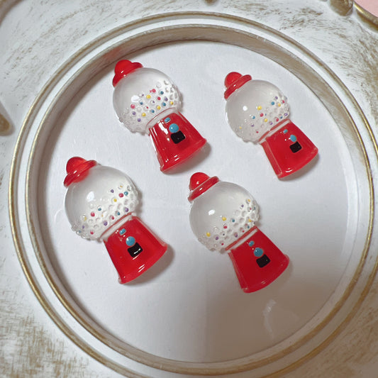 デコパーツ ガチャガチャ ガムマシーン 赤 4個セット