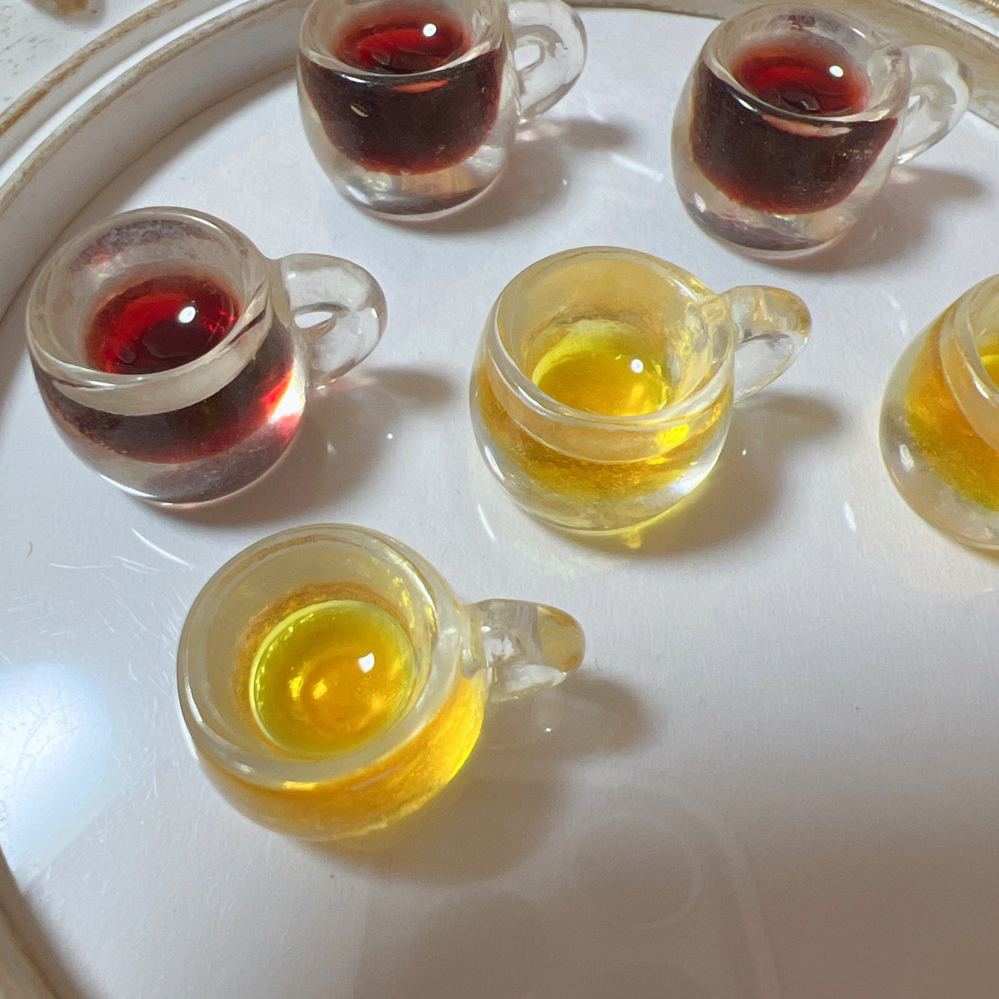 コーヒー と 紅茶 6個セット デコパーツ キーホルダー ドリンク 材料