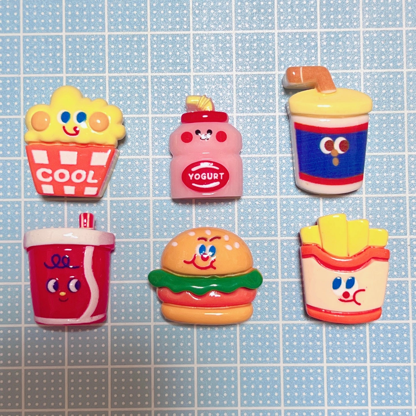 デコパーツ|お顔付き フード ドリンク 8個セット
