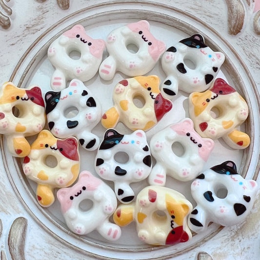 デコパーツ|猫ちゃんドーナツ 6個セット
