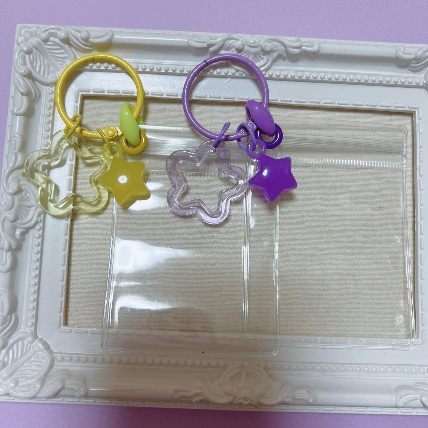 NO.243A キャンディバッグ キーリング キーホルダー 星チャーム付き