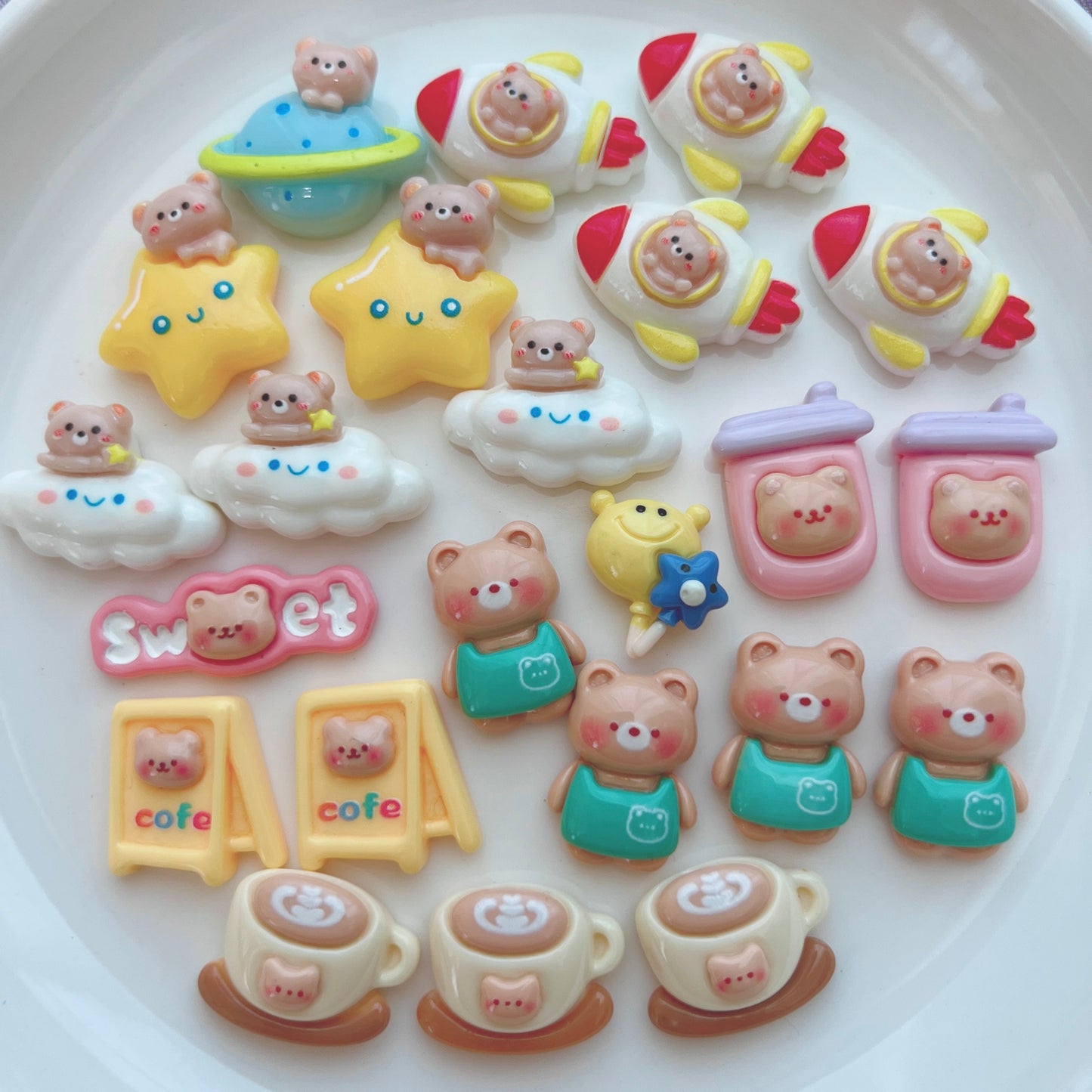 デコパーツ|P-189 くまちゃんミックス お菓子 スイーツ