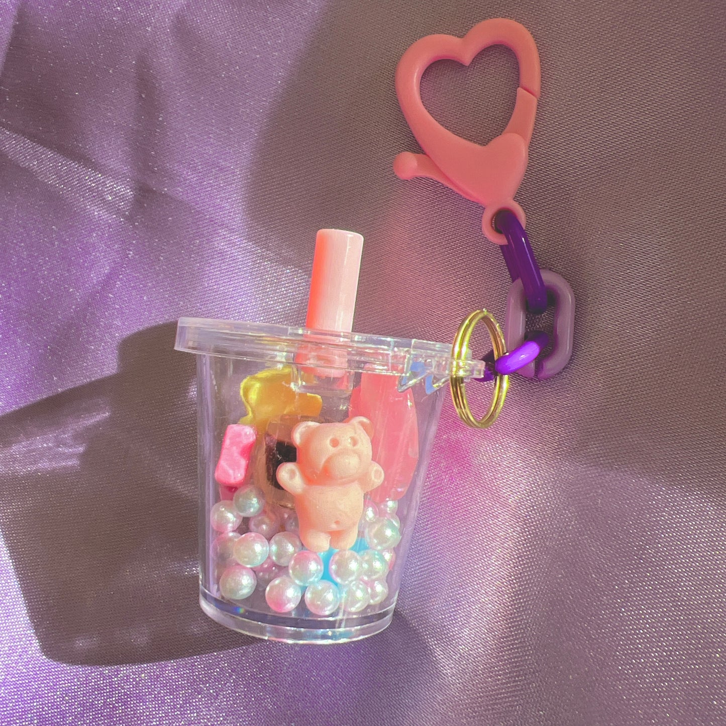 ストロー付きカップチャーム 30個セット プラカップ キーホルダー ワークショップにもオススメです♡