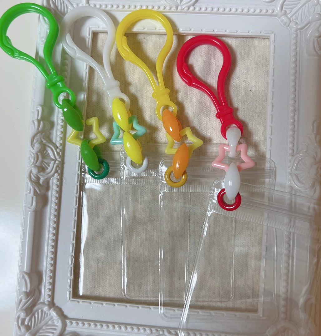 NO.115A 180個セット キャンディバッグ キーホルダー 星 カラフル ビビットカラー