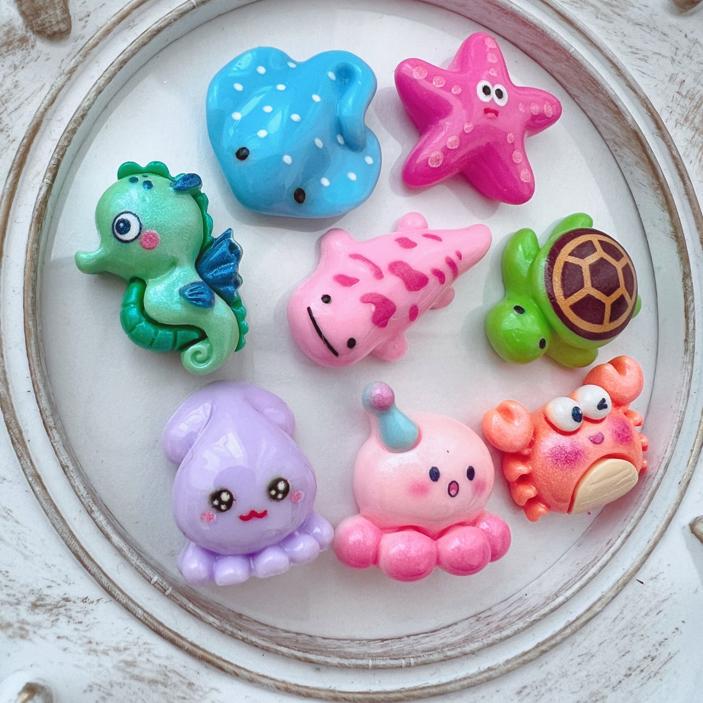 デコパーツ｜かわいい生き物 8個セット