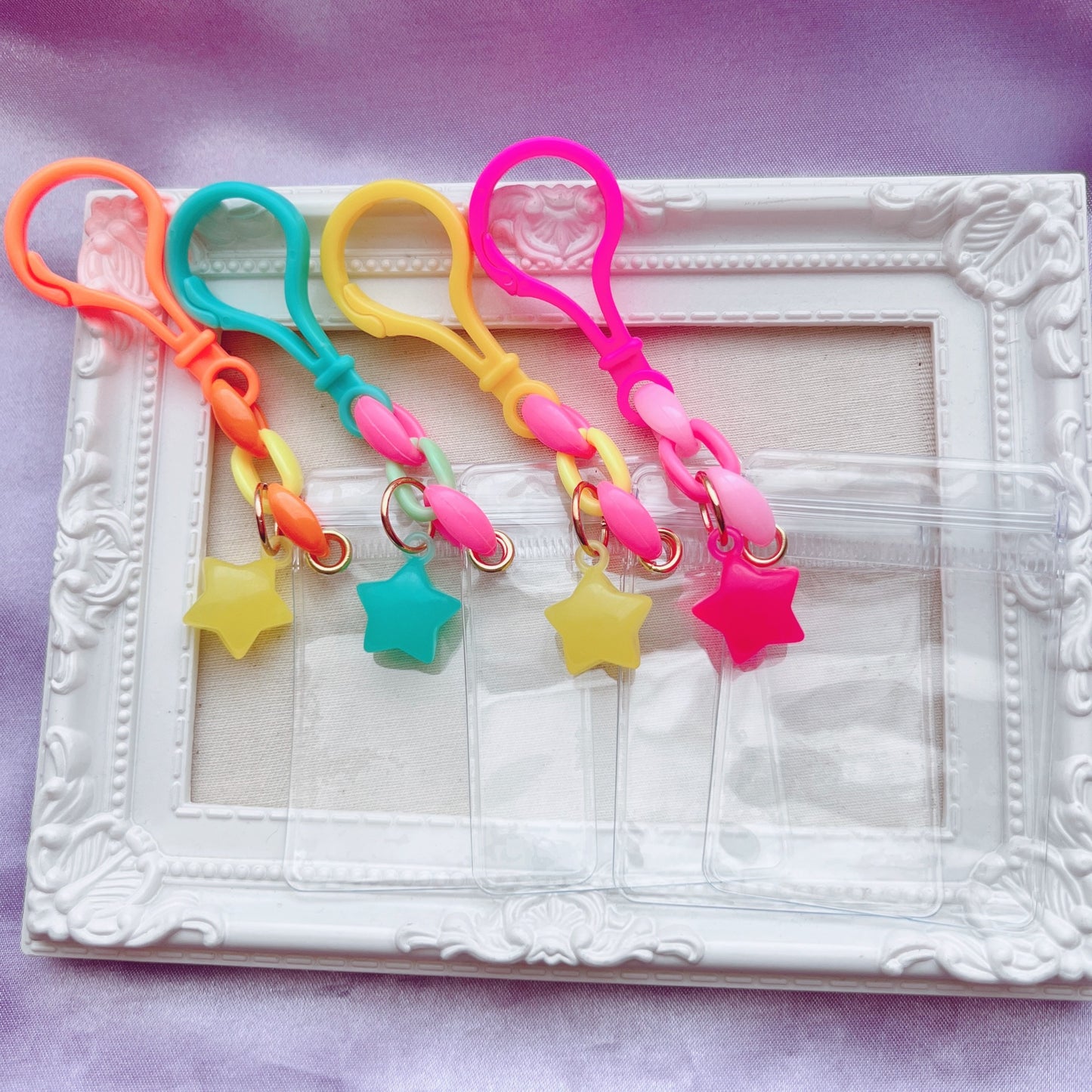 キャンディバッグ キーホルダー ぷっくり星チャーム付き 12個セット No.261 ハンドメイド