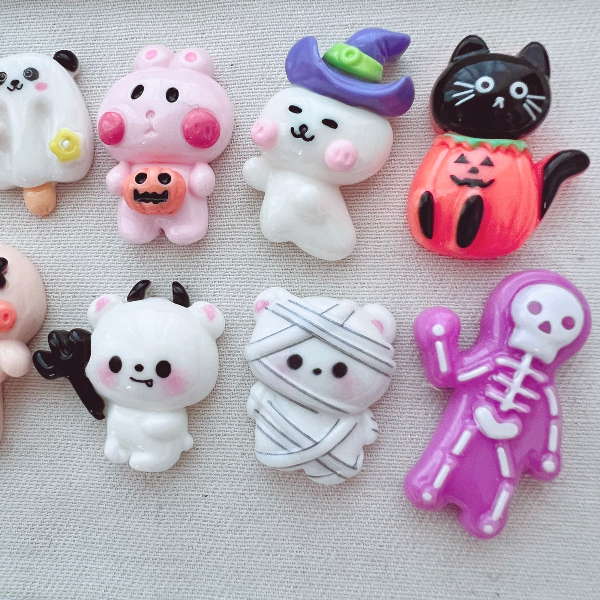 デコパーツ┊︎ 可愛いオバケちゃんたち デコパーツ 10個セット キーホルダー アクセサリー パーツ