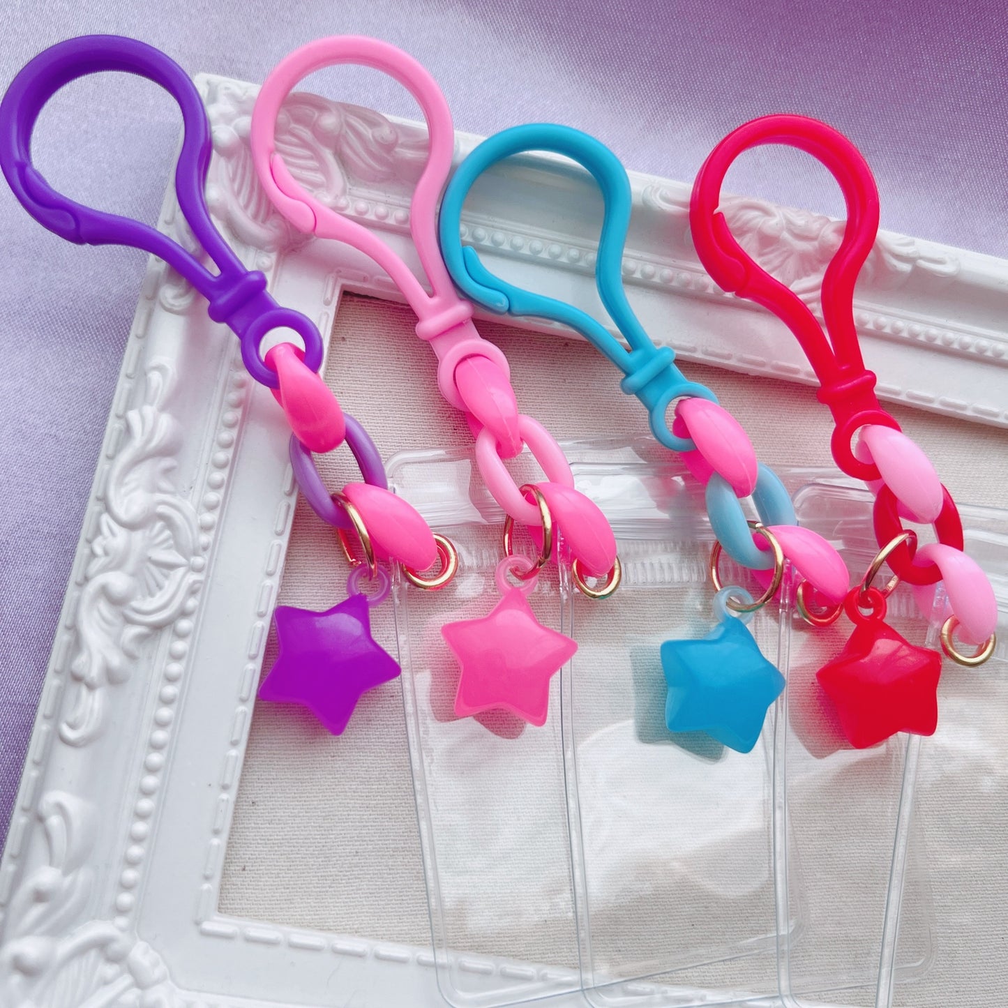 キャンディバッグ キーホルダー ぷっくり星チャーム付き 12個セット No.261 ハンドメイド