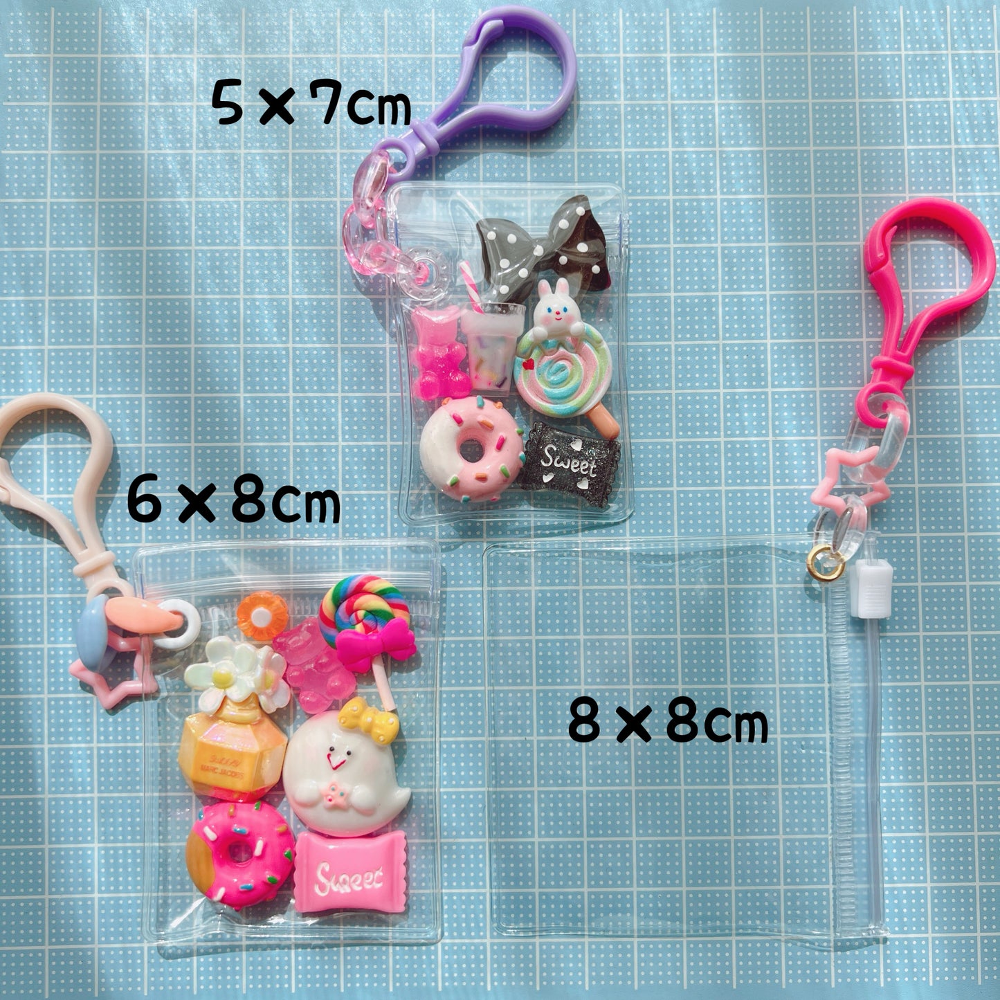 NO. 257 40個セット キャンディバッグキーホルダー 星 ハート 8×8cm