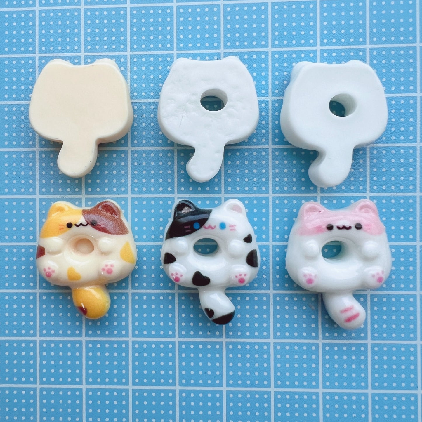 デコパーツ｜猫ちゃんドーナツ 6個セット