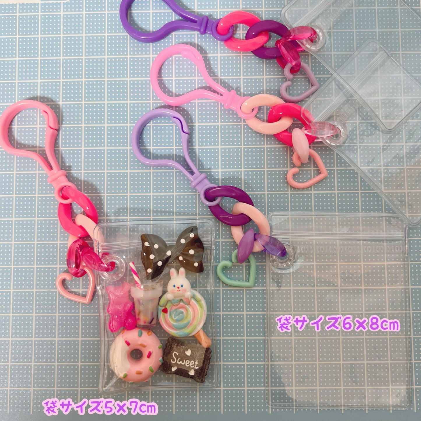 キャンディバッグ クリアハトメ付き 袋 100枚セット キーホルダー ポーチ