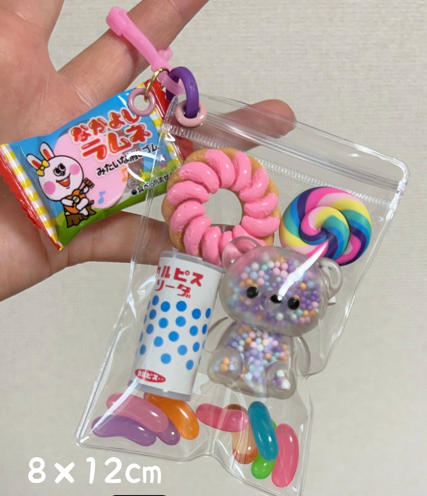 キャンディバッグ クリアハトメ付き 袋 8×12cm 20枚 キーホルダー 材料  クリアポーチ