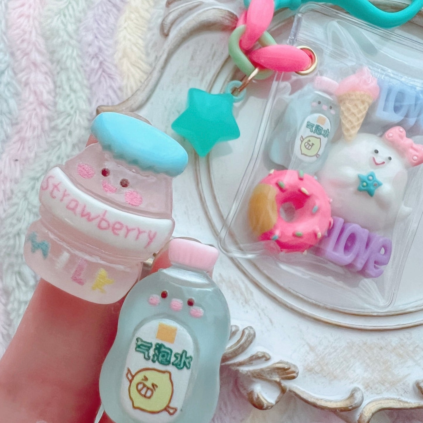 デコパーツ┊︎ レモン炭酸 いちごミルク ドリンク 4個セット