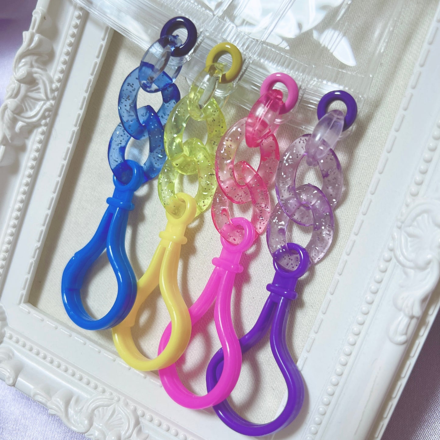 大容量ワークショップセット♡ キャンディバッグキーホルダー 袋サイズ5×7cm デコパーツ付き イベント お店 学校等  ②ラメ