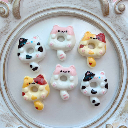 デコパーツ｜猫ちゃんドーナツ 6個セット
