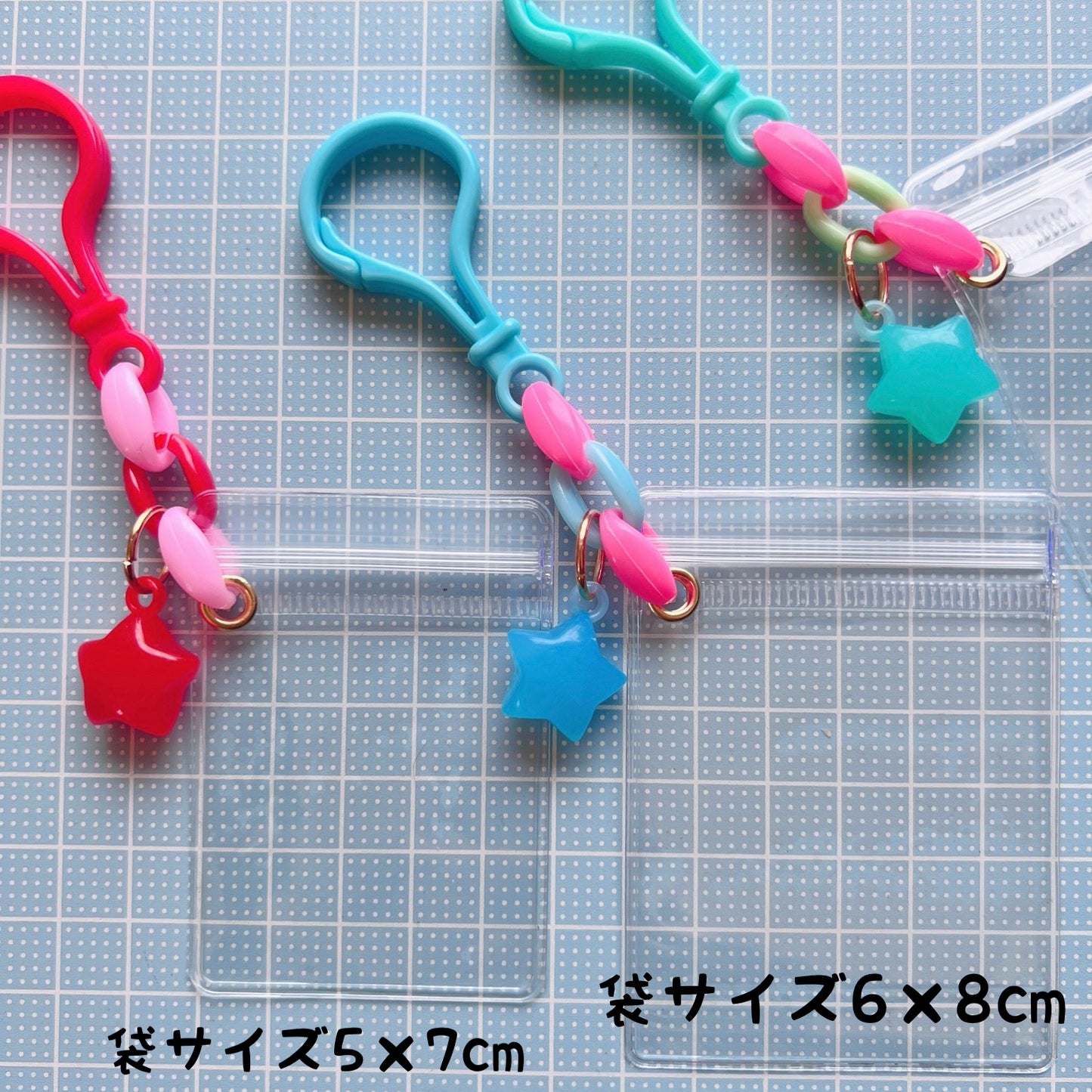 キャンディバッグ キーホルダー ぷっくり星チャーム付き 12個セット No.261 ハンドメイド