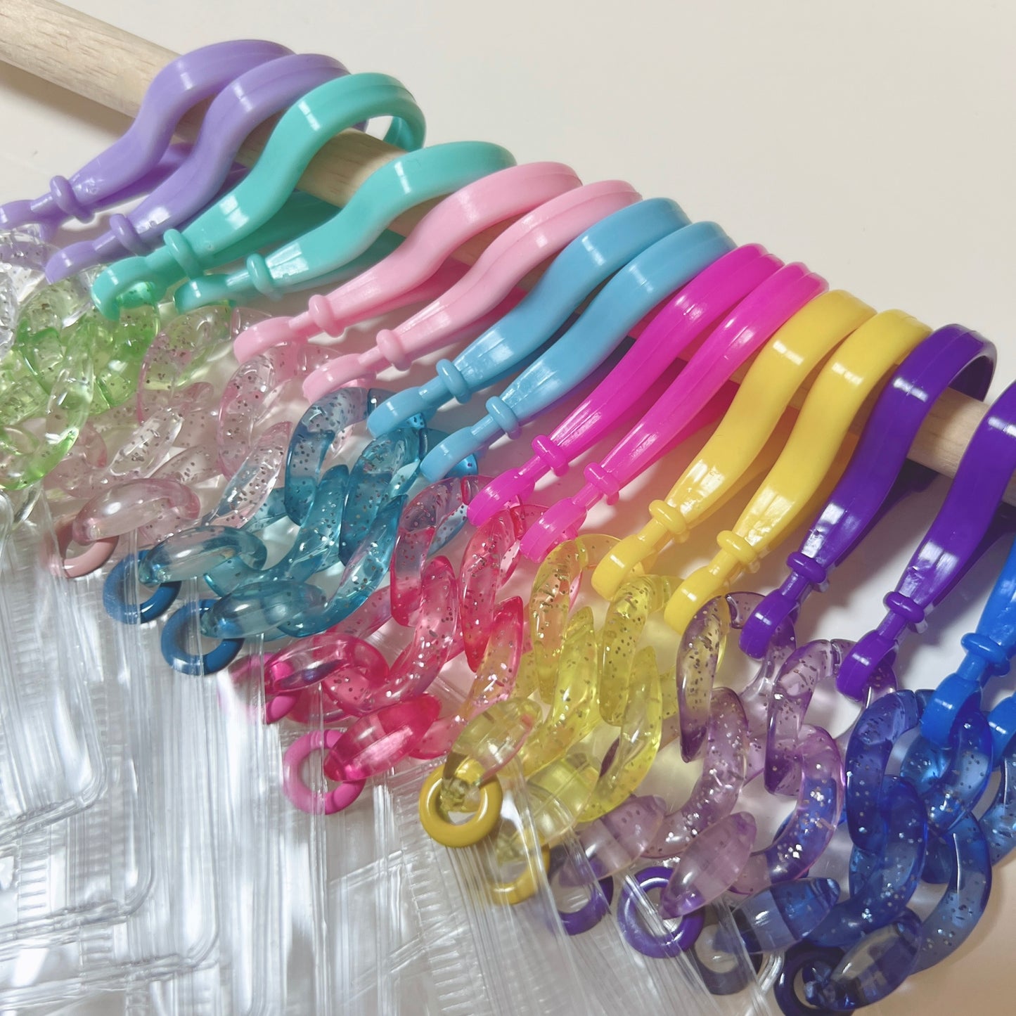 大容量ワークショップセット♡ キャンディバッグキーホルダー 袋サイズ5×7cm デコパーツ付き イベント お店 学校等  ②ラメ