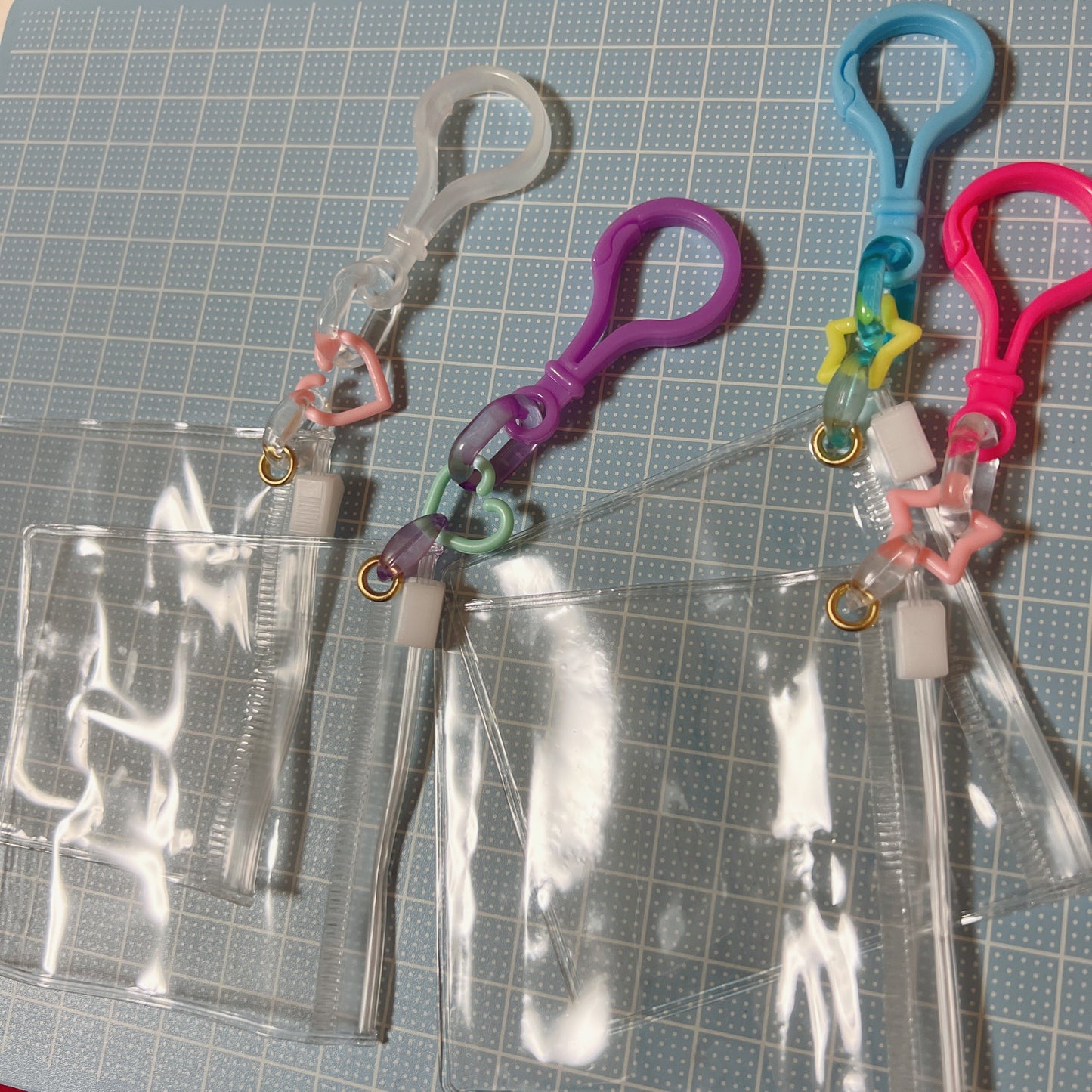 NO. 257 40個セット キャンディバッグキーホルダー 星 ハート 8×8cm