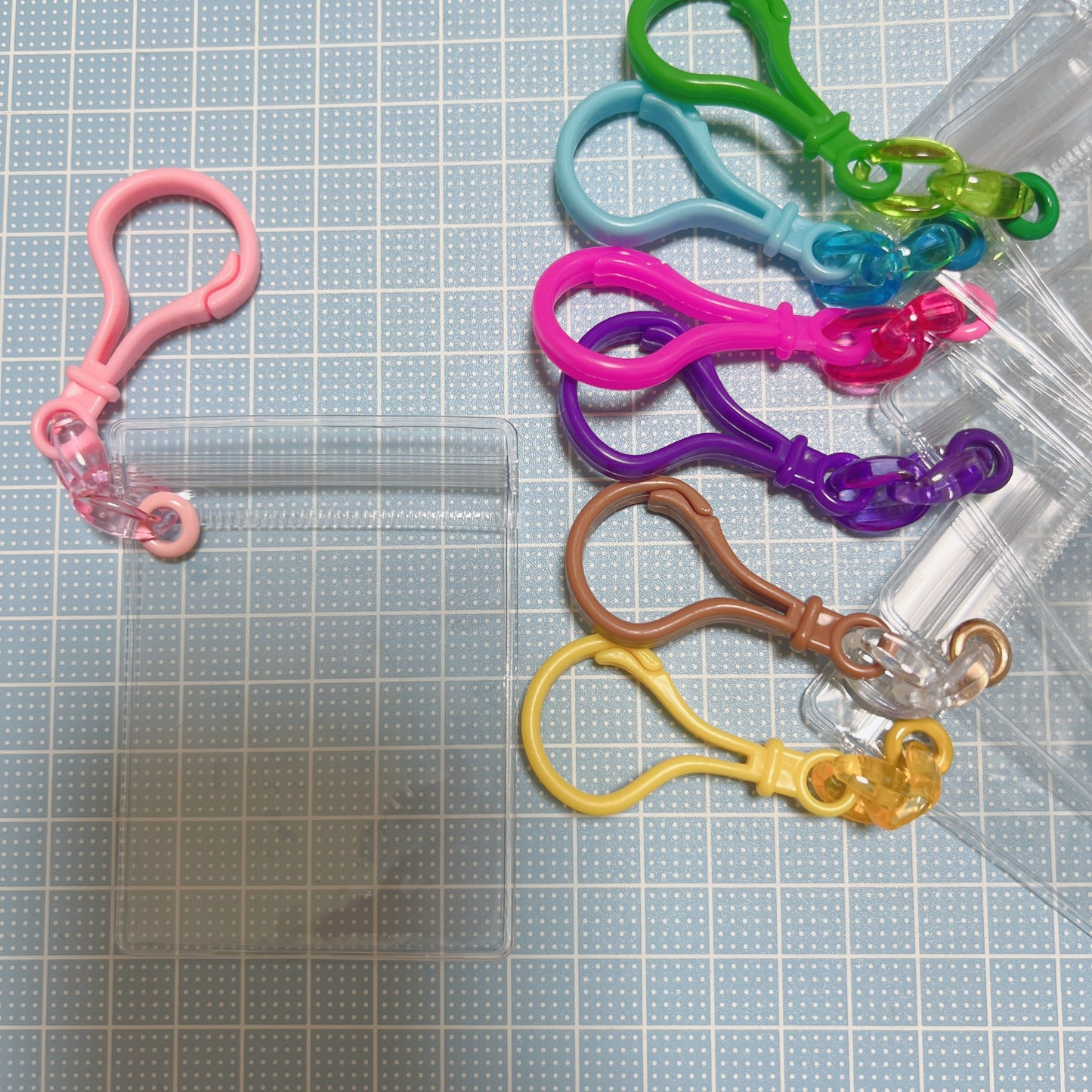 NO.213 キャンディバッグキーホルダーセット クリア 濃い色 2連チェーン