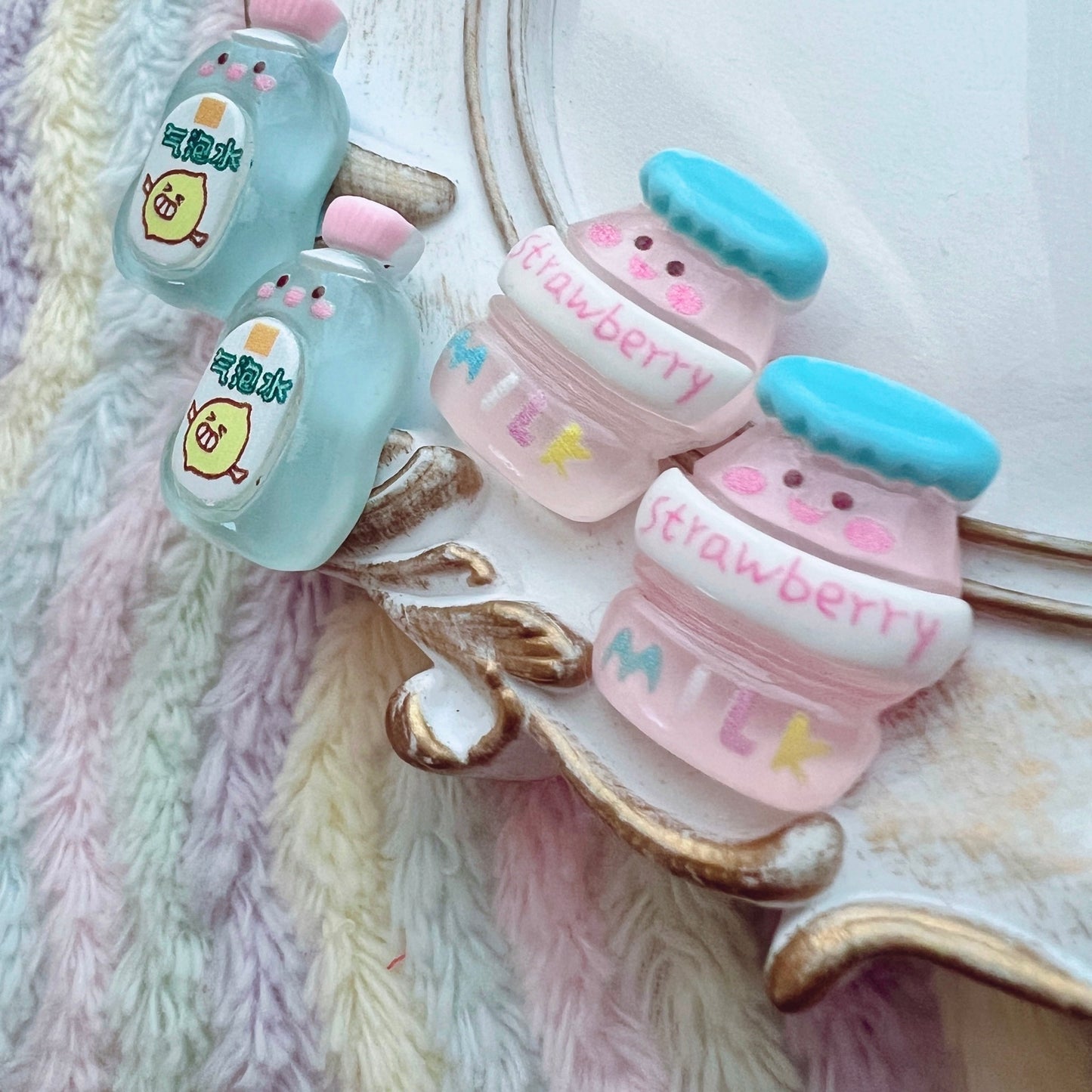 デコパーツ┊︎ レモン炭酸 いちごミルク ドリンク 4個セット