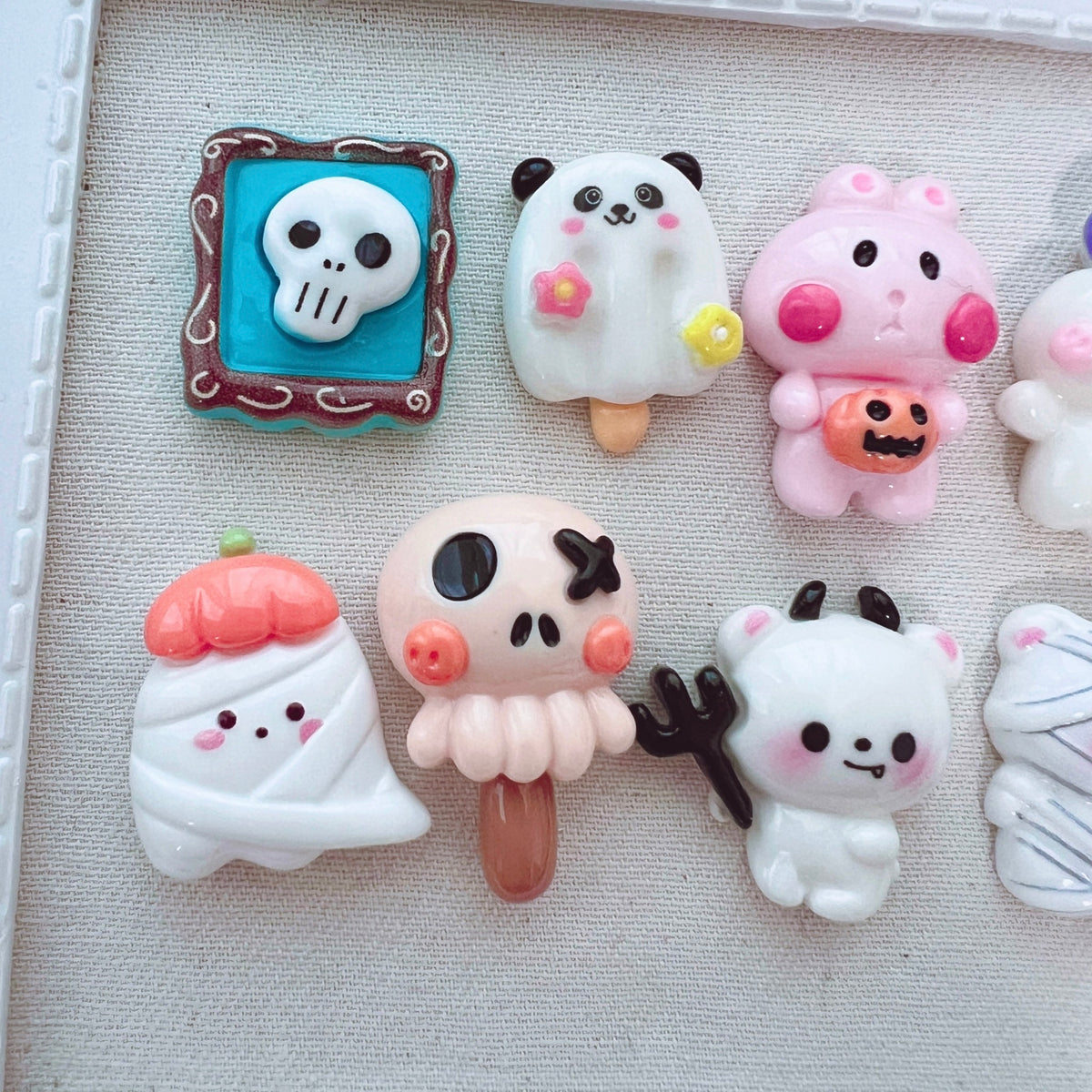 デコパーツ┊︎ 可愛いオバケちゃんたち デコパーツ 10個セット キーホルダー アクセサリー パーツ