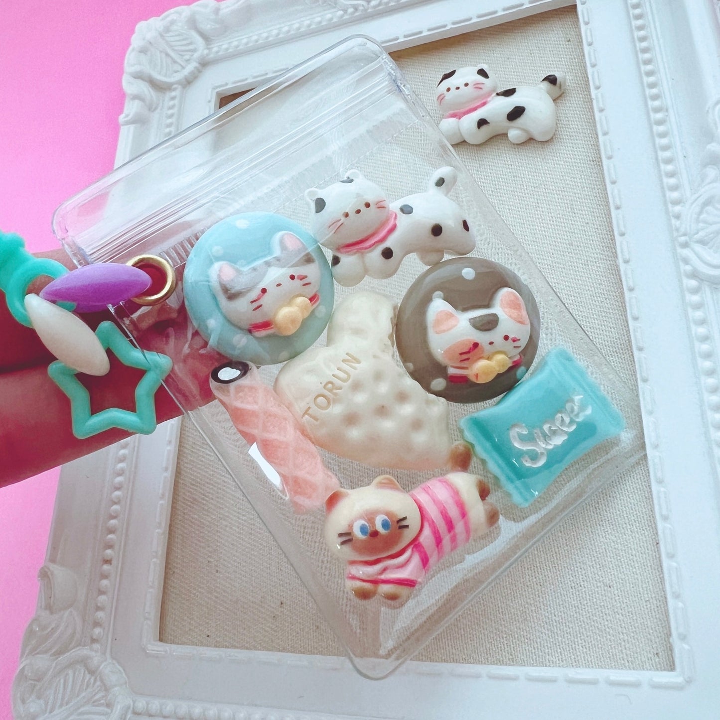 大容量ワークショップセット♡ キャンディバッグキーホルダー 袋サイズ6×8cm デコパーツ付き イベント お店 学校等 ①